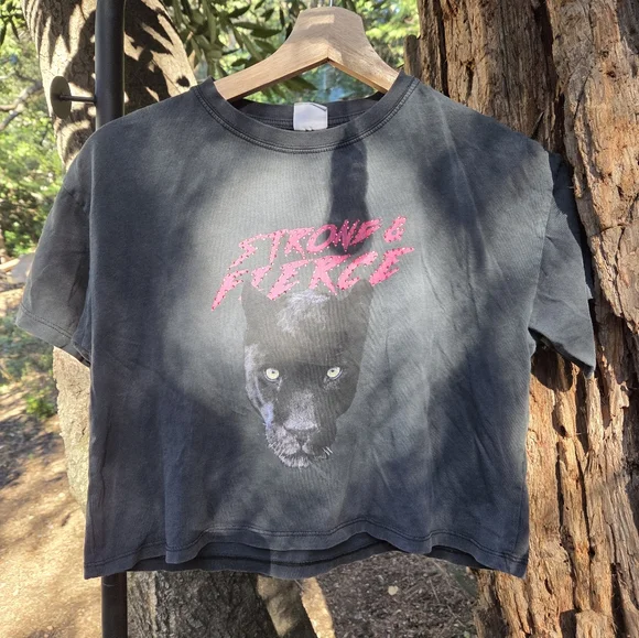 Zara Girls Strong & Fierce Panther T-Shirt - Picture 2 of 11